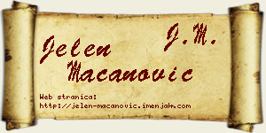 Jelen Macanović vizit kartica